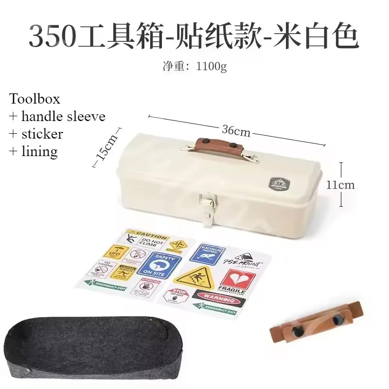 Outdoor Tools Storage Box Portable Camping Picnic Metal Tools Storage Box with Handle Sundries Storage Box Camping Gadgets