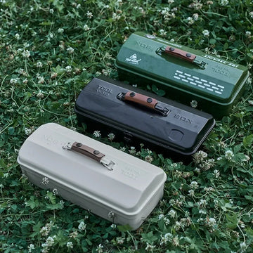 Outdoor Tools Storage Box Portable Camping Picnic Metal Tools Storage Box with Handle Sundries Storage Box Camping Gadgets