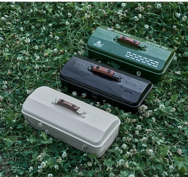 Outdoor Tools Storage Box Portable Camping Picnic Metal Tools Storage Box with Handle Sundries Storage Box Camping Gadgets