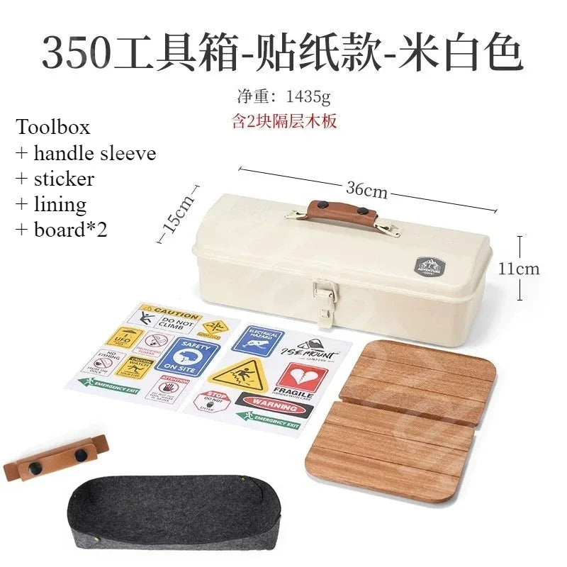 Outdoor Tools Storage Box Portable Camping Picnic Metal Tools Storage Box with Handle Sundries Storage Box Camping Gadgets
