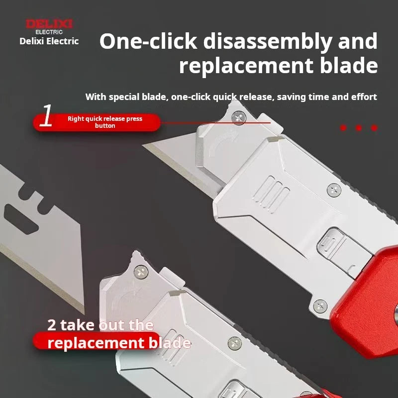 Multi-Functional Tools Deformity Fold Utility Knife Thickened and Extra Hard Tool Holder Trapezoidal Blade Glue Removal Scraper
