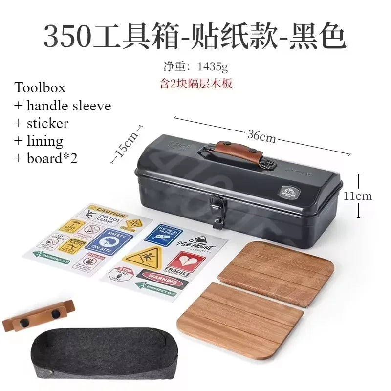 Outdoor Tools Storage Box Portable Camping Picnic Metal Tools Storage Box with Handle Sundries Storage Box Camping Gadgets