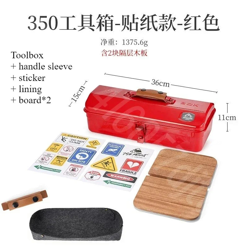 Outdoor Tools Storage Box Portable Camping Picnic Metal Tools Storage Box with Handle Sundries Storage Box Camping Gadgets
