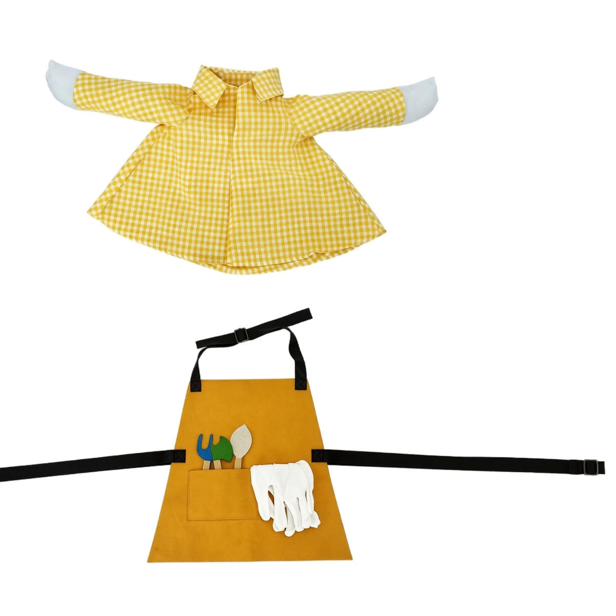 Garden Porch Goose Costume Porch Goose Statue with Gardener Outfit and Accessories Hat Scarf ,Watering Can and Flowerpot