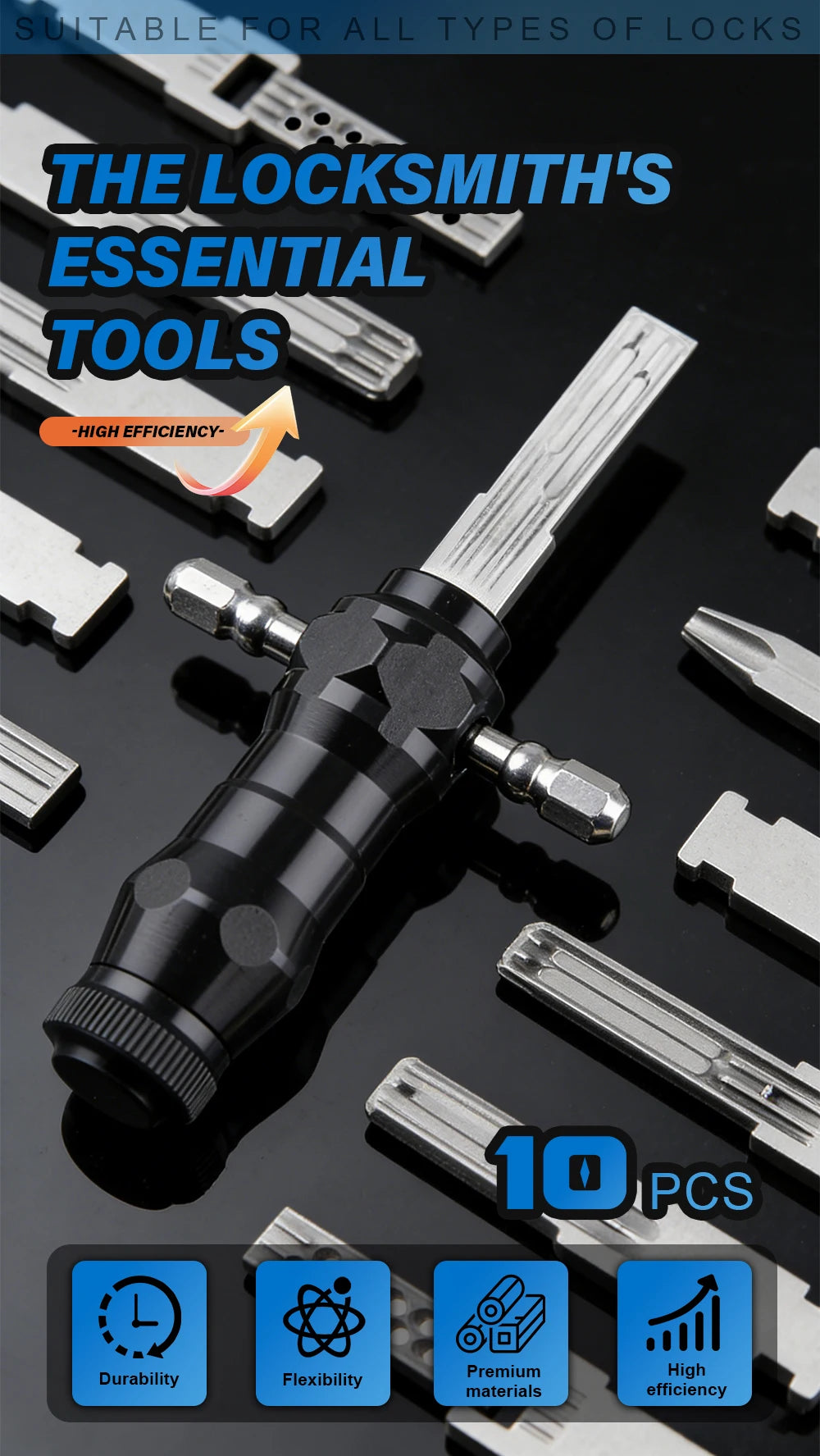 Professional Locksmith Tools Set Portable Lock Repair Tools Stainless Steel Hand Tools Kit For Locksmiths And Door Repair