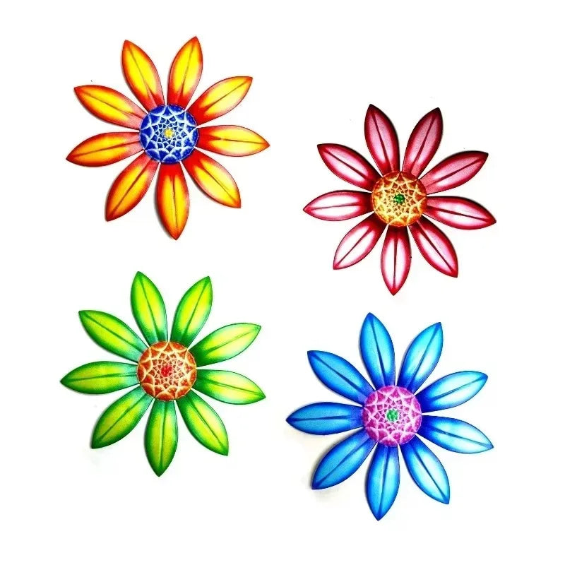 Garden Decoration Metal Flower Wall Decor Art Sculpture Hanging Ornament Aesthetic Home Room Garden Courtyard Decoration Outdoor
