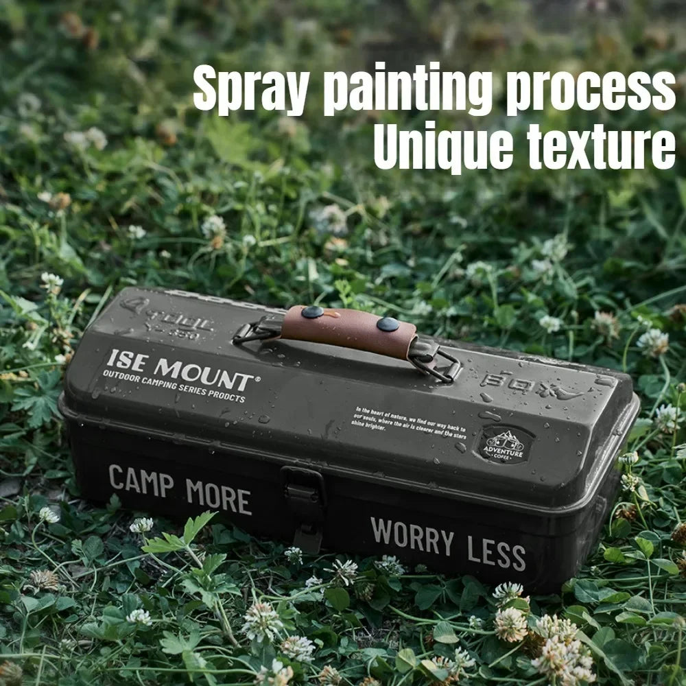 Outdoor Tools Storage Box Portable Camping Picnic Metal Tools Storage Box with Handle Sundries Storage Box Camping Gadgets