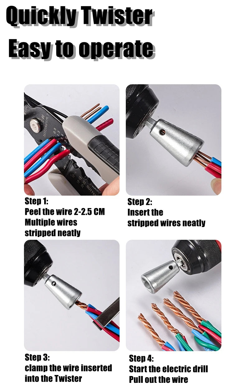 Wire Twisting Tools Handle Electrician Quickly Twister Wire For Power Drill Drivers Twisted Twist Cable Device