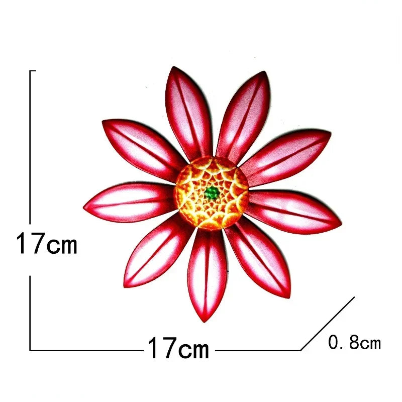 Garden Decoration Metal Flower Wall Decor Art Sculpture Hanging Ornament Aesthetic Home Room Garden Courtyard Decoration Outdoor