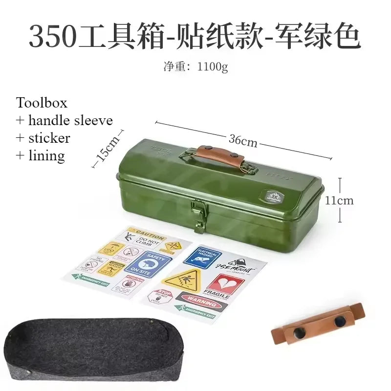 Outdoor Tools Storage Box Portable Camping Picnic Metal Tools Storage Box with Handle Sundries Storage Box Camping Gadgets